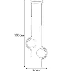 Fashion Estetyczna lampa wisząca, dwa miodowe klosze K-5337 z serii VELA Żyrandole Nowoczesne