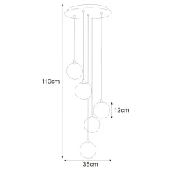 Flash Sale Estetyczna lampa wisząca z grafitowymi kloszami K-5556 z serii DO Żyrandole Nowoczesne