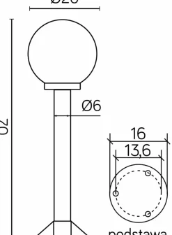 Sklep Kaja Funkcjonalna lampa ogrodowa, wysokość 70cm K 5002/3/K 200 z serii KULE | Kaja Oś