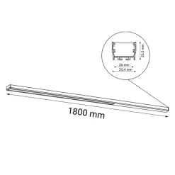 Sklep Kaja Funkcjonalna, ledowa lampa sufitowa 180cm 4000K ANT 1819 HIATE | Kaja