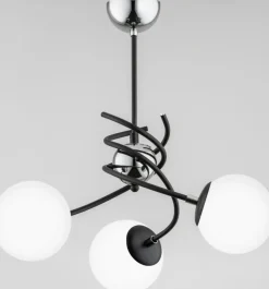 Best Sale Futurystyczna lampa sufitowa z 3 białymi kulami AL 28593 | Kaja Żyrandole Nowoczesne