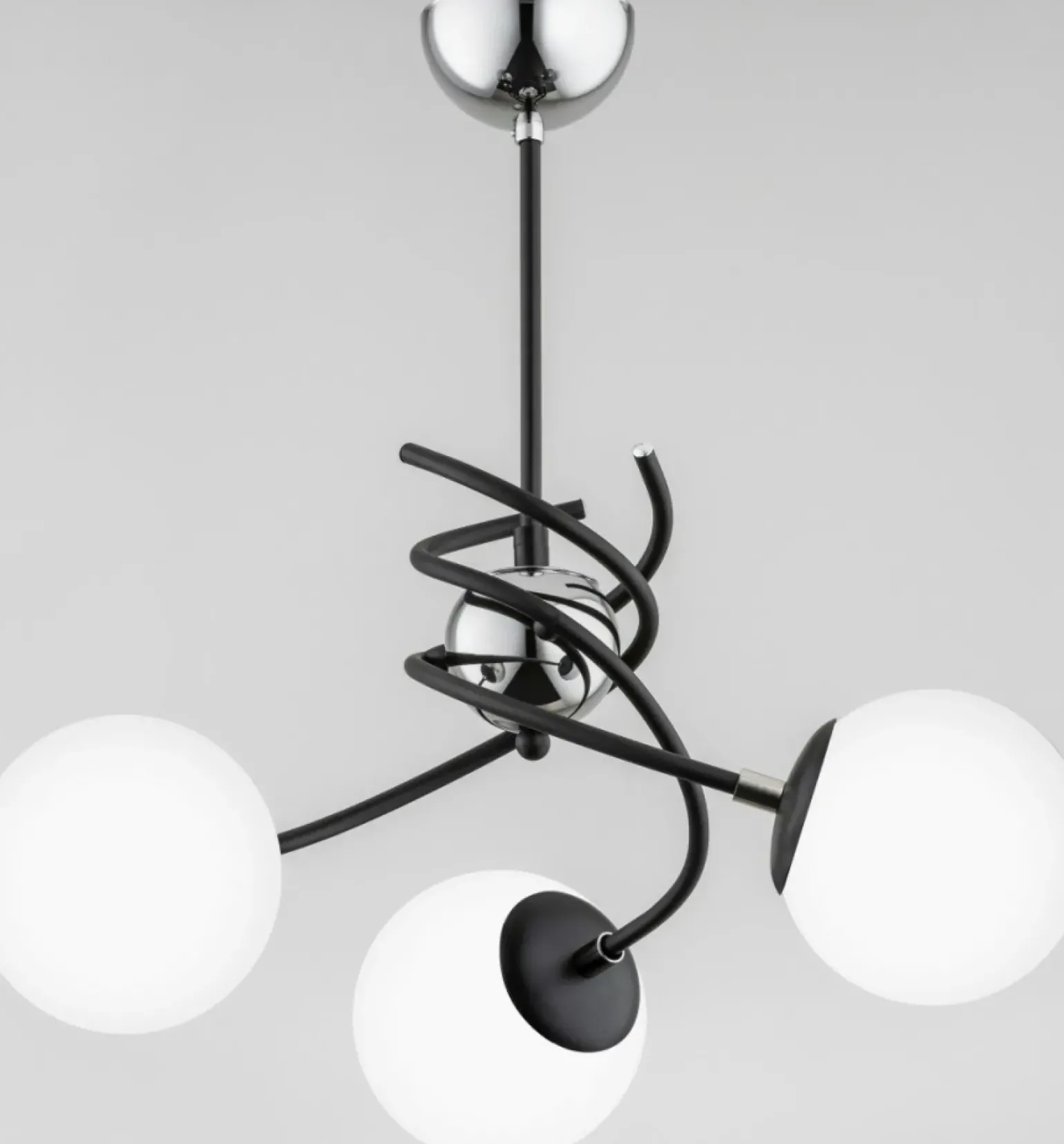 Best Sale Futurystyczna lampa sufitowa z 3 białymi kulami AL 28593 | Kaja Żyrandole Nowoczesne