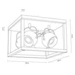 Sale Geometryczna, dębowa lampa sufitowa ze spotami 5224474 ROY | Kaja Żyrandole Nowoczesne