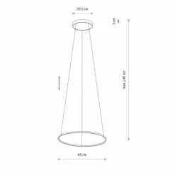 Best Sale Geometryczna lampa wisząca LED 3000K ⌀45cm 10813 CIRCOLO LED | Kaja Żyrandole Nowoczesne