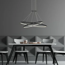 Fashion Geometryczna lampa wisząca LED LP-940/2P 4BK HALIFAX | Kaja Żyrandole Nowoczesne