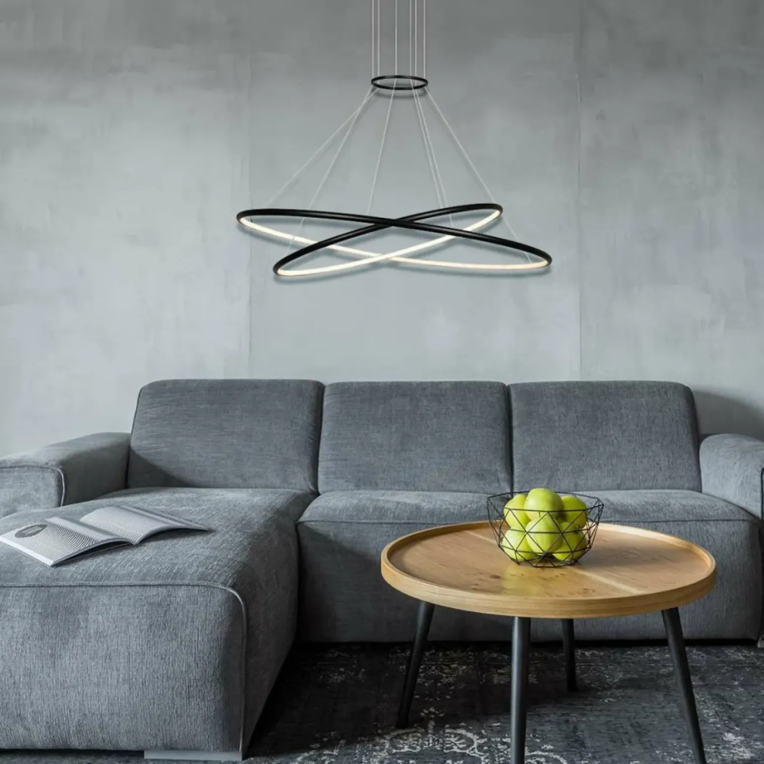 Fashion Geometryczna lampa wisząca LED LP-940/2P 4BK HALIFAX | Kaja Żyrandole Nowoczesne