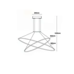 Fashion Geometryczna lampa wisząca LED LP-940/2P 4BK HALIFAX | Kaja Żyrandole Nowoczesne