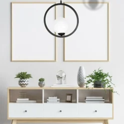 Store Geometryczna lampa wisząca z białym kloszem MLP5593 BOSTON | Kaja Żyrandole Nowoczesne