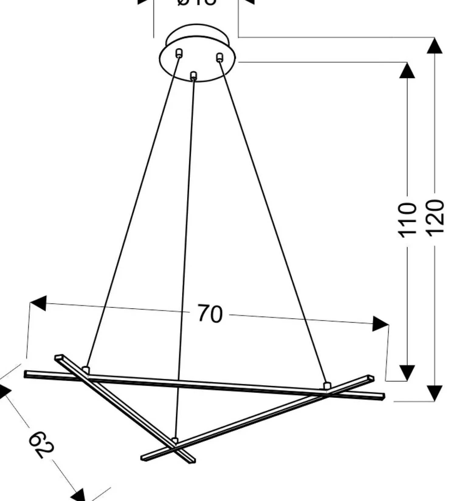 Clearance Geometryczna, ledowa lampa wisząca A0020-330 ANDROS | Kaja Oświetlenie Żyrandole Nowoczesne