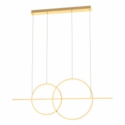 New Geometryczna, złota, ledowa lampa wisząca MD7358-2A-3GT CHOLET | Kaja Żyrandole Nowoczesne