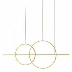 New Geometryczna, złota, ledowa lampa wisząca MD7358-2A-3GT CHOLET | Kaja Żyrandole Nowoczesne