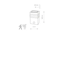 Sklep Kaja Geometryczny kinkiet z czujnikiem ruchu 7017 RIO | Kaja Oświetlenie