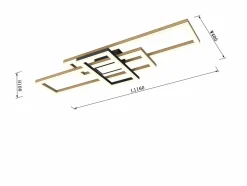 Sklep Kaja Geometryczny plafon LED w stylu rustykalnym WF 9022-306 MATERA | Kaja