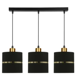 Best Glamour lampa wisząca na listwie, czarno-złota 33-17451 z serii ASSAM Żyrandole Nowoczesne