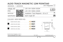 Sklep Kaja Głowica LED czarna do szyny 1-fazowej AZ4623 ALDO | Kaja Oświetlenie