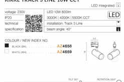 Sklep Kaja Głowica LED do szynoprzewodu 3-fazowej AZ4658 KIRKE | Kaja Oświetlenie