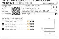 Sklep Kaja Głowica LED narożna do szyny magnetycznej 1-fazowej AZ4615 SAGA | Kaja