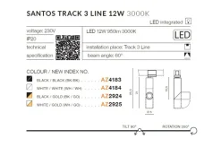 Sklep Kaja Głowica LED spot do szynoprzewodu AZ4184 SANTOS | Kaja