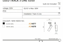 Sklep Kaja Głowica tuba reflektor do szyny 3-fazowej AZ4577 LOLO | Kaja