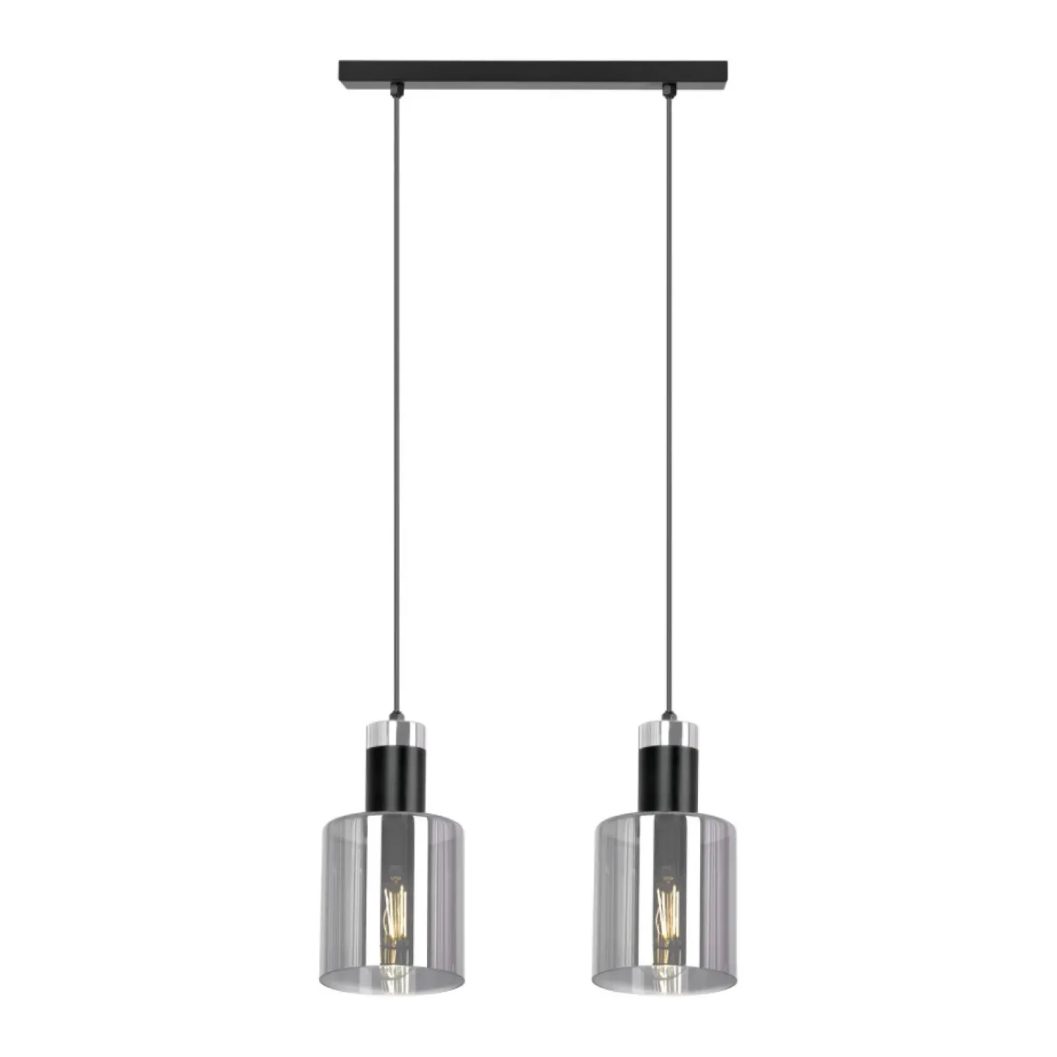 Cheap Grafitowa lampa wisząca, dwa szklane klosze K-5251 z serii BRUS Żyrandole Nowoczesne