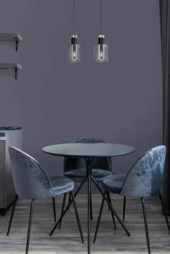 Cheap Grafitowa lampa wisząca, dwa szklane klosze K-5251 z serii BRUS Żyrandole Nowoczesne
