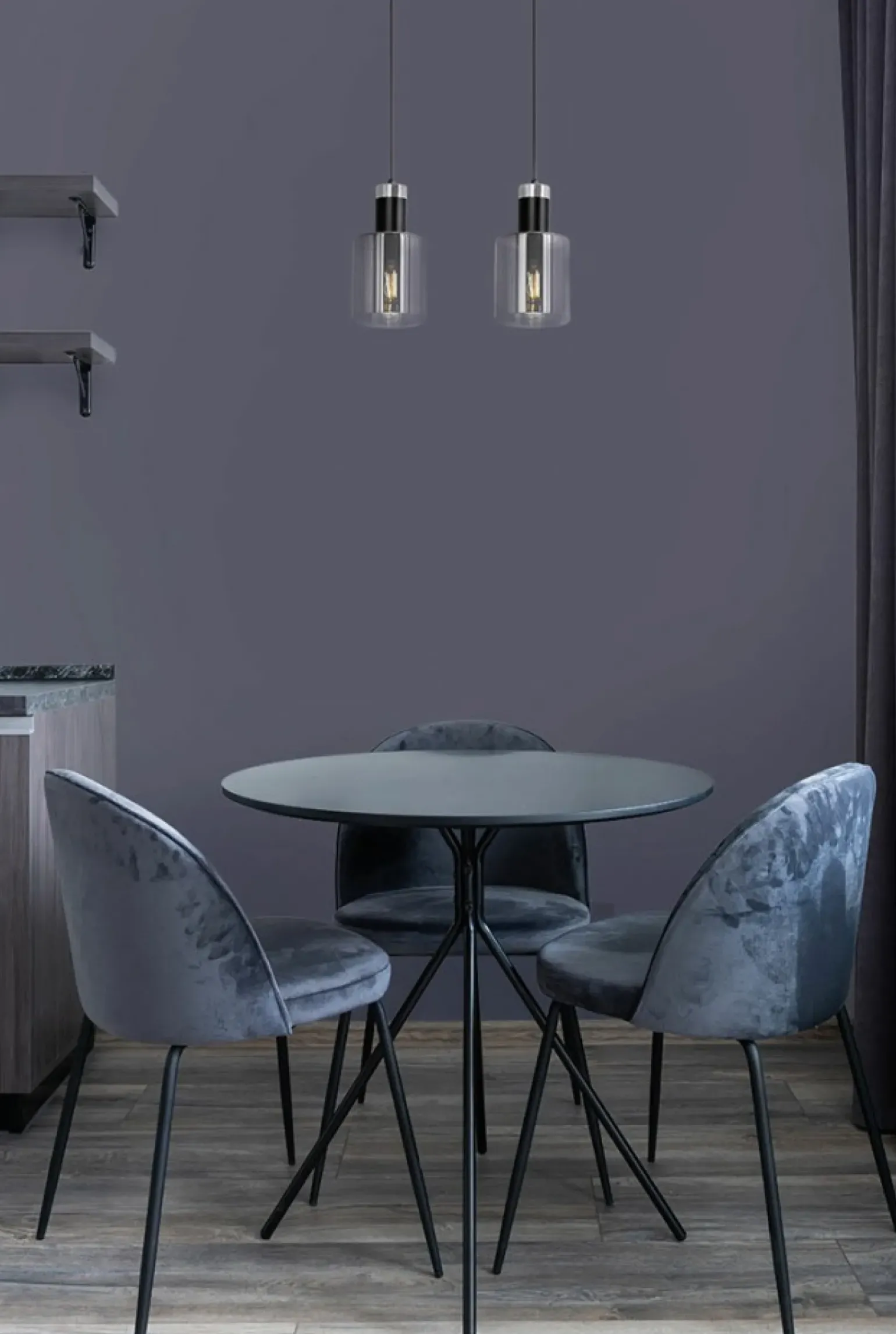 Cheap Grafitowa lampa wisząca, dwa szklane klosze K-5251 z serii BRUS Żyrandole Nowoczesne