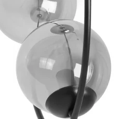 Outlet Grafitowa lampa wisząca, pionowy okrąg z kloszami K-5113 z serii DAVOS Żyrandole Nowoczesne