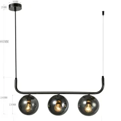 Best Grafitowa lampa z ciemnymi kloszami LP-005/3L GRAFIT ALISA | Kaja Żyrandole Nowoczesne