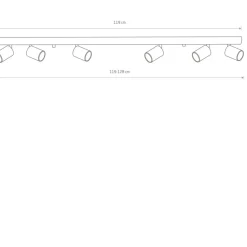 Sale , długi reflektor sufitowy ze spotami 6610 EYE | Kaja Żyrandole Nowoczesne