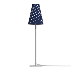 Sklep Kaja Granatowa lampa stołowa z kropkami na abażurze 8076 | Kaja Oświetlenie