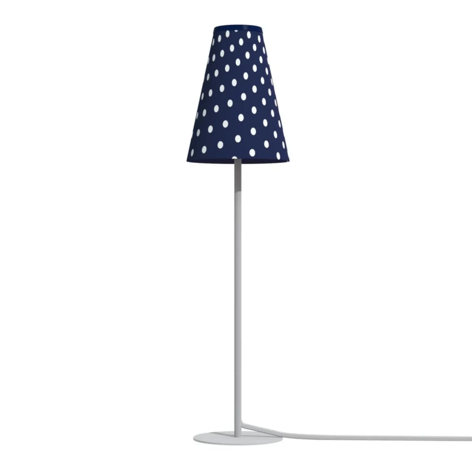 Sklep Kaja Granatowa lampa stołowa z kropkami na abażurze 8076 | Kaja Oświetlenie