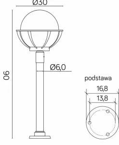 Sklep Kaja Gustowna lampa stojąca z kloszem, gwint E27 K 5002/2/KPO 250