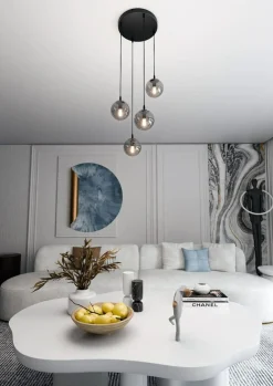 Outlet Gustowna lampa wisząca z regulacją wysokości 712/4PREM | Kaja Żyrandole Nowoczesne