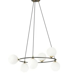 Best Sale Gustowna lampa wisząca ze złotymi podkloszami 1295/6 z serii AZURA Żyrandole Nowoczesne