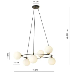 Best Sale Gustowna lampa wisząca ze złotymi podkloszami 1295/6 z serii AZURA Żyrandole Nowoczesne