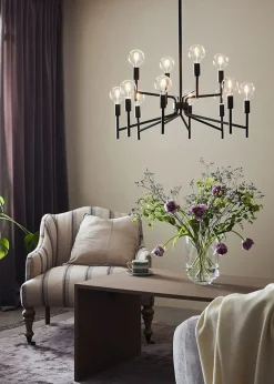 Best Gustowny czarny żyrandol w stylu industrialnym 108107 | Kaja Żyrandole Nowoczesne