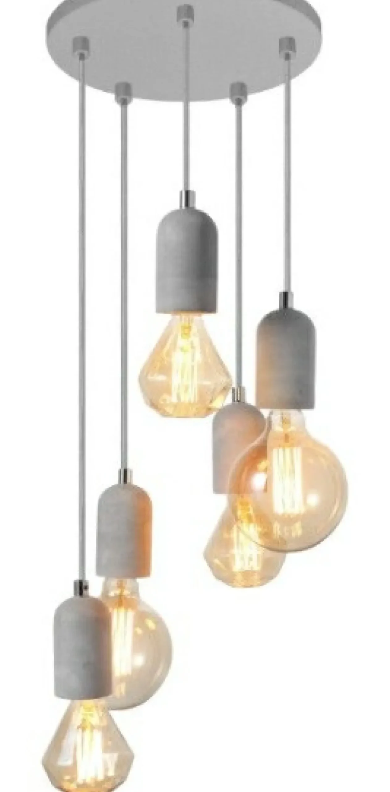 Discount Industrialna, betonowa lampa wisząca do salonu AZ2386 VOLTA | Kaja Żyrandole Nowoczesne