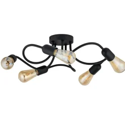 Sklep Kaja Industrialna, czarna lampa sufitowa bez kloszy TK 4408 z serii WAVE