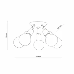 Sklep Kaja Industrialna, czarna lampa sufitowa bez kloszy TK 4830 z serii RUBIO