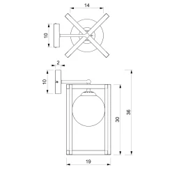 Sklep Kaja Industrialna lampa ścienna, z metalową ramką MLP8567 z serii DIEGO | Kaja Oświet