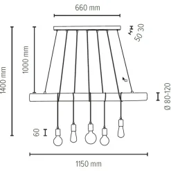 Outlet Industrialna lampa nad stół w jadalni 69304504 TRABO LONG | Kaja Żyrandole Nowoczesne