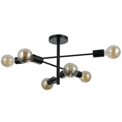 Best Sale Industrialna lampa sufitowa bez kloszy PND-4025-6-BL z serii PIANSI Żyrandole Nowoczesne