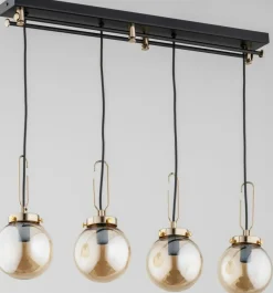 Store Industrialna lampa wisząca w czerni i złocie AL 63013 | Kaja Żyrandole Nowoczesne