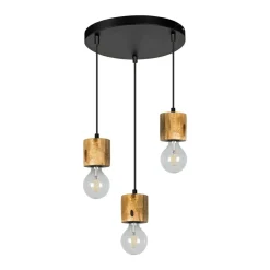 Best Industrialna lampa wisząca z drewnem, do kuchni 71689304R PINO | Kaja Żyrandole Nowoczesne