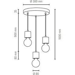 Best Industrialna lampa wisząca z drewnem, do kuchni 71689304R PINO | Kaja Żyrandole Nowoczesne