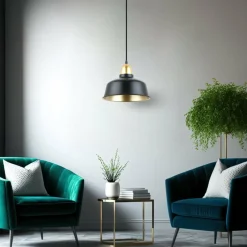 Best Sale Industrialna lampa wisząca, idealna do jadalni A8063-BK z serii MENSA Żyrandole Nowoczesne
