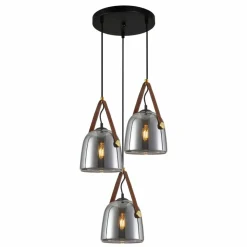 Best Industrialna lampa wisząca do kuchni PND-24342-3A-BK-SG z serii SOLTA Żyrandole Nowoczesne