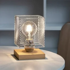 Sklep Kaja Industrialna, mała lampka stołowa 9175974 NORMAN WOOD | Kaja