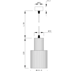 Cheap Industrialna, wąska, czarna lampa wisząca LP-787/1P L BK z serii TOKIO Żyrandole Nowoczesne