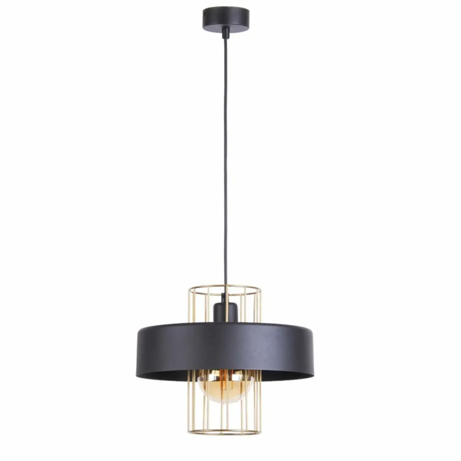 Best Industrialny, czarno-złoty, druciany zwis do kuchni TK 5709 CINTIA Żyrandole Nowoczesne